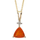 14Kt Gold Fire Opal, Diamond Pendant - Pinctore