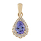 14Kt Gold Tanzanite, Diamond Pendant - Pinctore