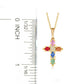 925 Sterling Silver Multi Sapphire, White Natural Zircon Pendant - Pinctore
