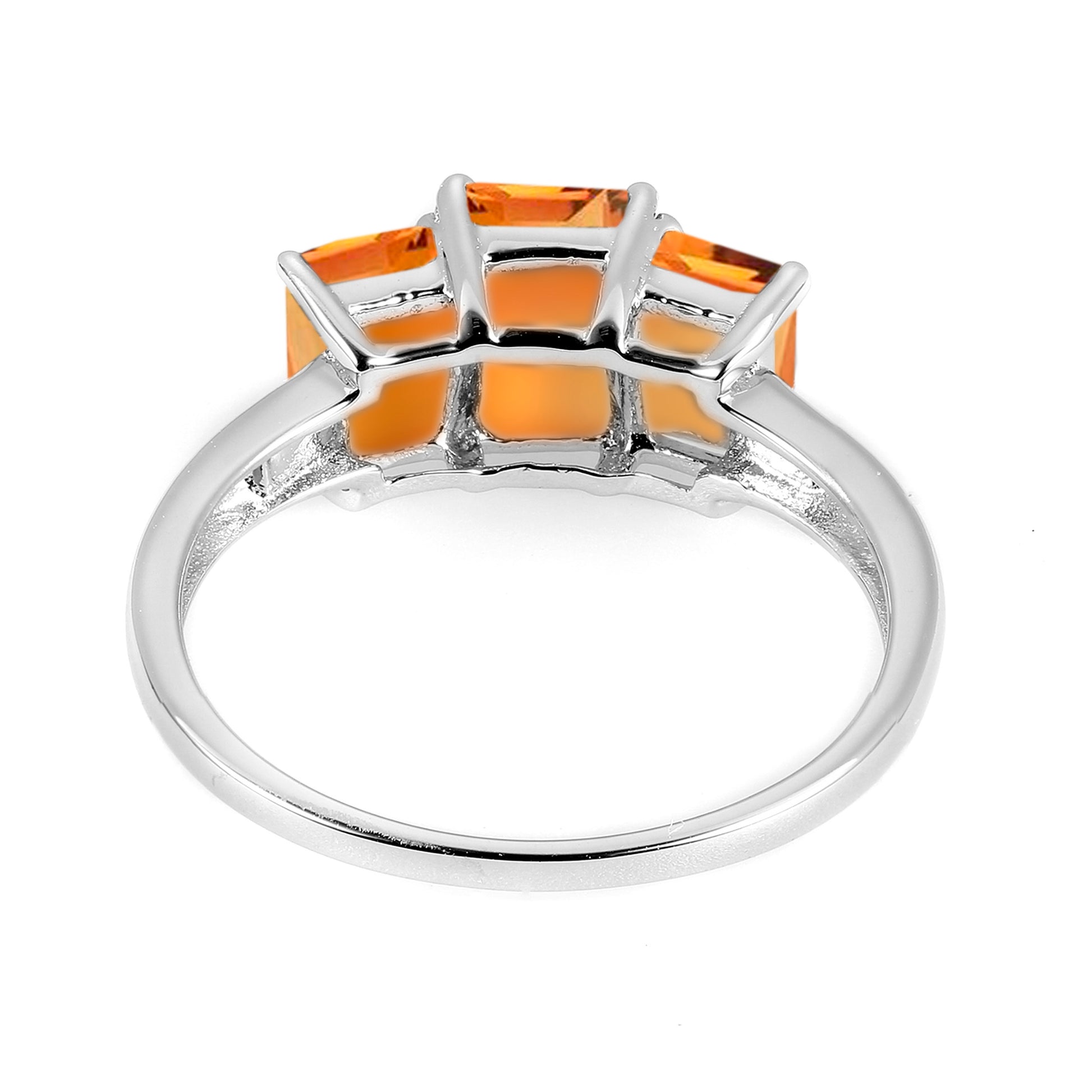 925 Sterling Silver Citrine 3-Stone Ring - Pinctore