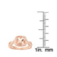 14k Rose Gold Morganite and Diamond Cushion Infinity Shank Engagement Ring (1/4cttw, H-I Color, SI1-SI2 Clarity), - pinctore