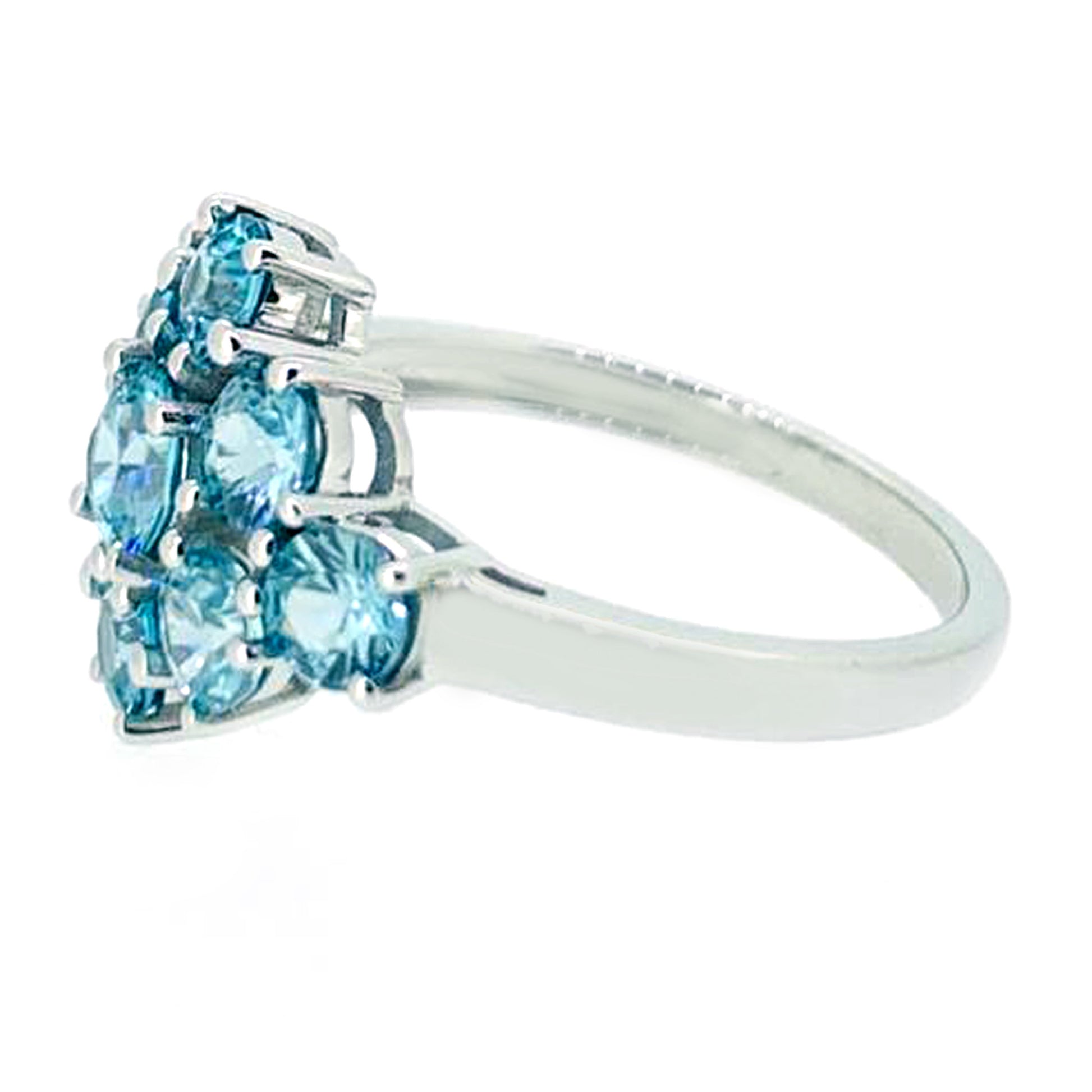 925 Sterling Silver Blue Zircon Ring - Pinctore