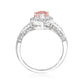 Silver 1.11ctw Morganite & Diamond Ring - Pinctore