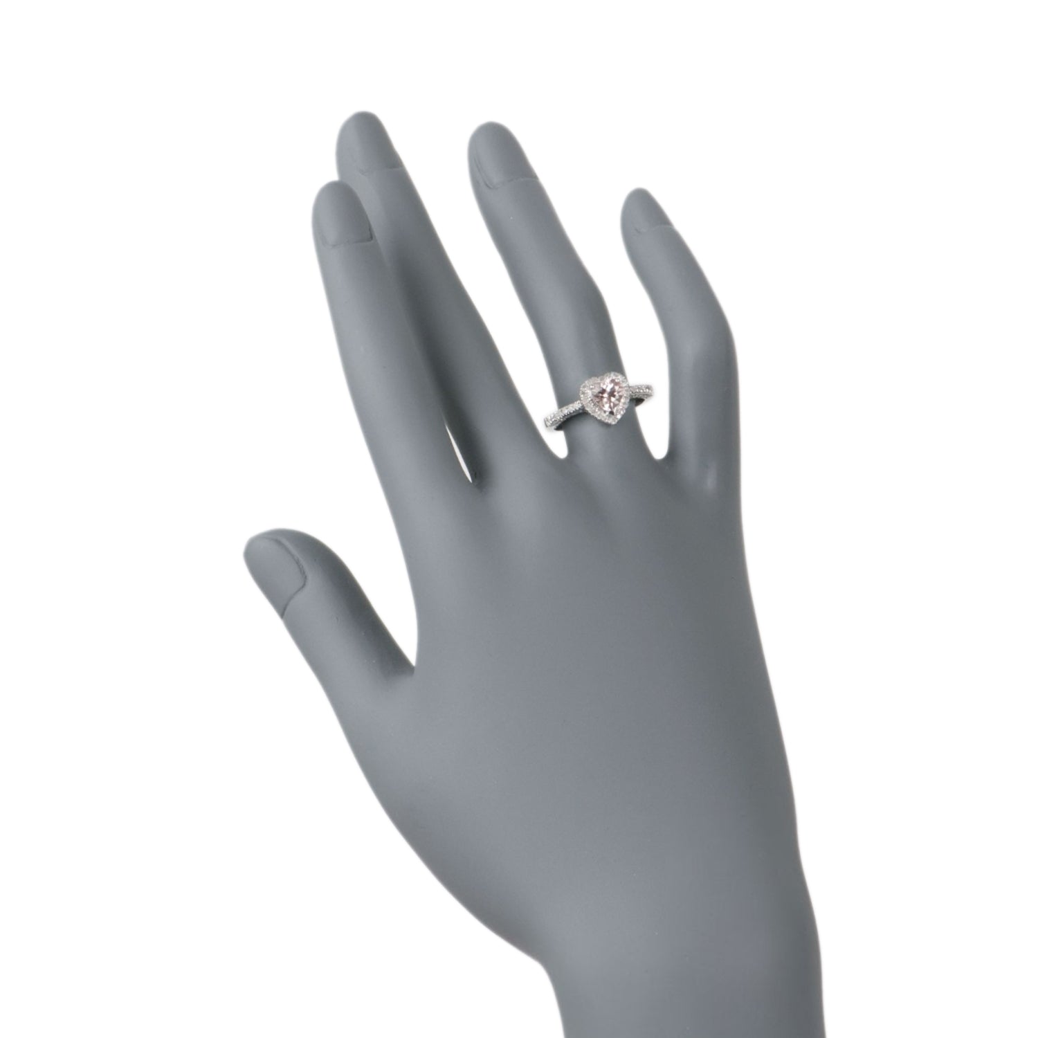 Silver 1.11ctw Morganite & Diamond Ring - Pinctore
