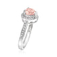 Silver 1.11ctw Morganite & Diamond Ring - Pinctore