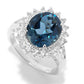 Sterling Silver 5.72Ctw London Blue Topaz Cocktail Ring - Pinctore