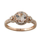 14kt Rose Gold Morganite and Diamond Solitaire Ring - Pinctore