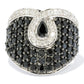 Platinum O/ Silver 3.52Ctw Black Spinel Ring - Pinctore
