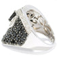 Platinum O/ Silver 3.52Ctw Black Spinel Ring - Pinctore