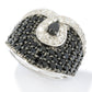 Platinum O/ Silver 3.52Ctw Black Spinel Ring - Pinctore