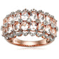 925 Sterling Silver Morganite, Diamond Ring - Pinctore