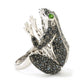 Sterling Silver 925 Black Spinel, Chrome Diopside Ring - Pinctore