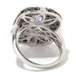 Platinum O/ Silver 4.57Ctw Opal Topaz & Black Spinel Ring - Pinctore