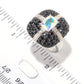 Platinum O/ Silver 4.57Ctw Opal Topaz & Black Spinel Ring - Pinctore