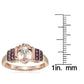 10kt Rose Gold Morganite and Rhodolite Ring - Pinctore