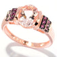 10kt Rose Gold Morganite and Rhodolite Ring - Pinctore