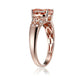 10k Rose Gold Morganite and Diamond Solitaire Engagement Ring (1/8cttw, H-I Color, I1-I2 Clarity), - pinctore