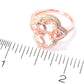 Pinctore 18K Rose Vermeil 2.83ctw Dual Shaped Morganite,White Zircon Cocktail Ring - pinctore