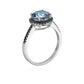 Sterling Silver Millennium Topaz And Black Spinel Halo Engagement Ring - pinctore