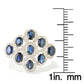 925 Sterling Silver Blue Sapphire, White Cz Ring - Pinctore