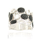 Pinctore Platinum o/Silver 0.87ctw Black Spinel Ring