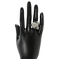 925 Sterling Silver White Topaz, Black Spinel Ring - Pinctore