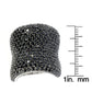 Pinctore Sterling Silver 6.94ctw Black Spinel Wide Band Rings