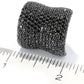 Pinctore Sterling Silver 6.94ctw Black Spinel Wide Band Rings