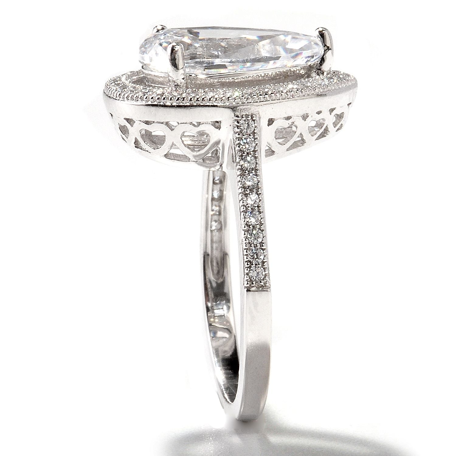 925 Sterling Silver White Cz Ring - Pinctore