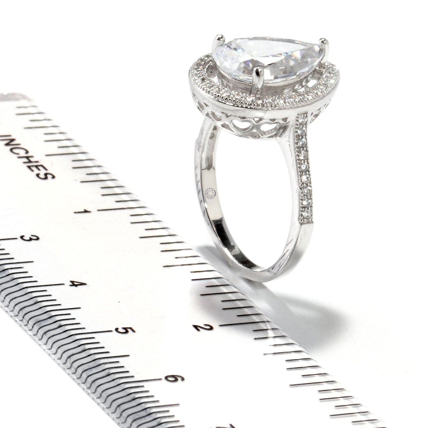 925 Sterling Silver White Cz Ring - Pinctore