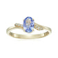 Pinctore 10k Yellow Gold Tanzanite and Diamond Classic Ring - pinctore