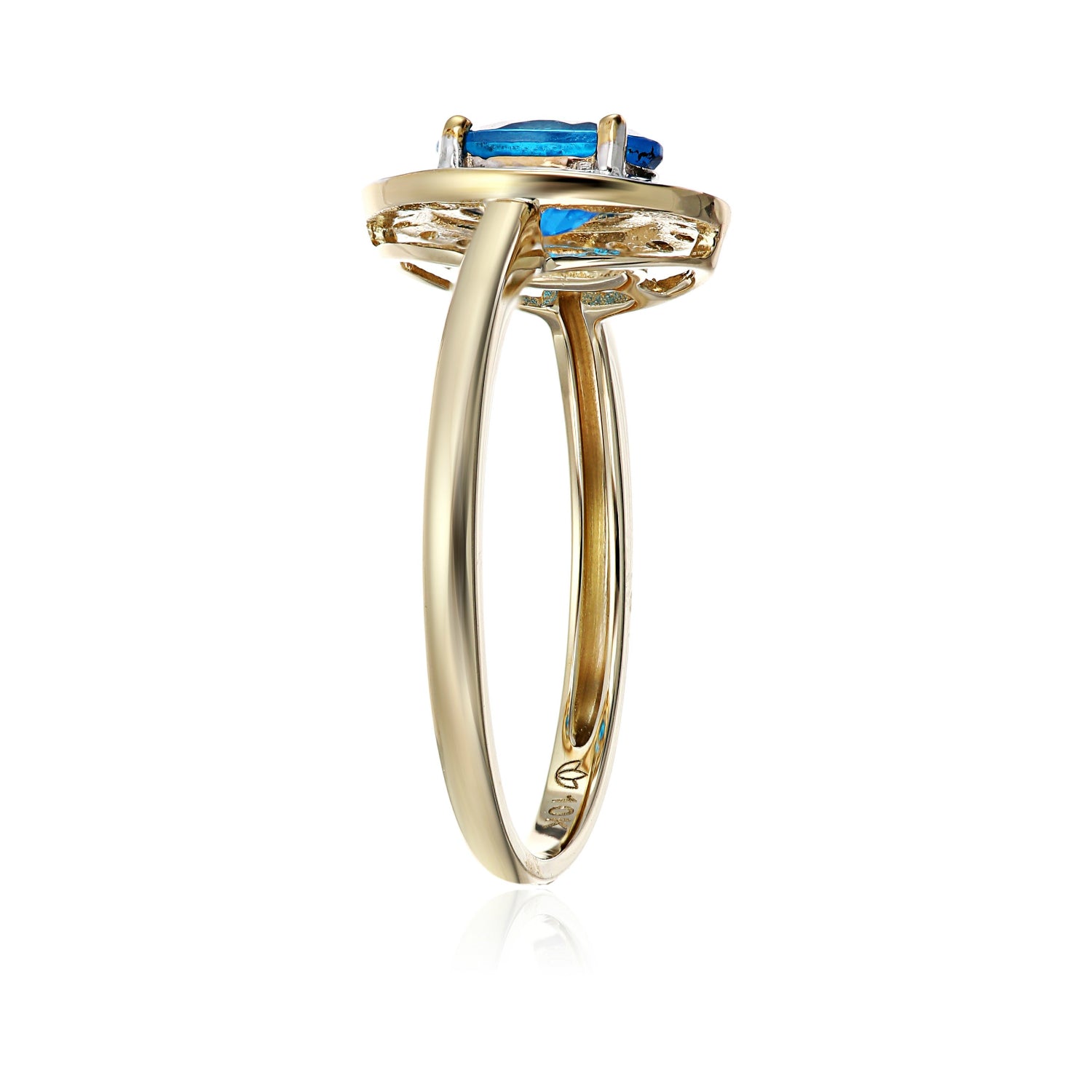 Pinctore 10k Yellow Gold Neon Apatite & Diamond Accented Engagement Ring - pinctore