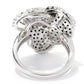 925 Sterling Silver Black Spinel, White Cz Ring - Pinctore