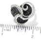 925 Sterling Silver Black Spinel, White Cz Ring - Pinctore