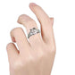 925 Sterling Silver Morganite, White Topaz Ring - Pinctore