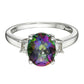 925 Sterling Silver Mystic Topaz, White Topaz Ring - Pinctore