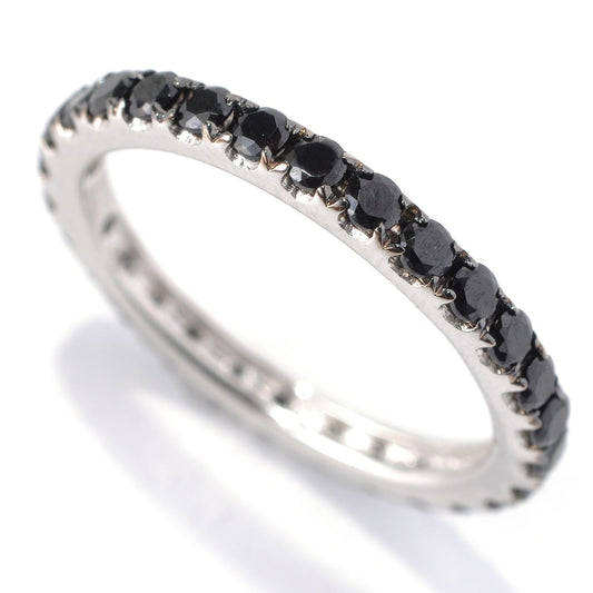 Sterling Silver 925 Black Spinel, White Natural Zircon Ring - Pinctore