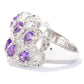 925 Sterling Silver African Amethyst, White Topaz Ring - Pinctore