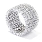 Platinum O/ Silver 6.00Ctw White Natural Zircon Ring - Pinctore