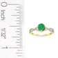 925 Sterling Silver Sakota Emerald, Created White Sapphire Ring - Pinctore