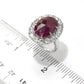 925 Sterling Silver Indian Ruby, White Natural Zircon Ring - Pinctore