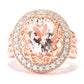 Pinctore 18K Rose Gold Over Silver 3.84ctw Morganite Cocktail Ring - pinctore