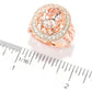 Pinctore 18K Rose Gold Over Silver 3.84ctw Morganite Cocktail Ring - pinctore