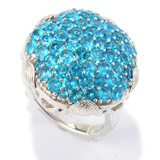 925 Sterling Silver Neon Apatite Ring - Pinctore