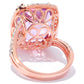 925 Sterling Silver White Natural Zircon, Pink Amethyst Ring - Pinctore