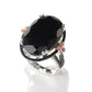 925 Sterling Silver Black Spinel, Pink Tourmaline Ring - Pinctore