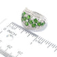 Chrome Diopside & White Zircon Floral Scalloped Wide Band Ring - Pinctore