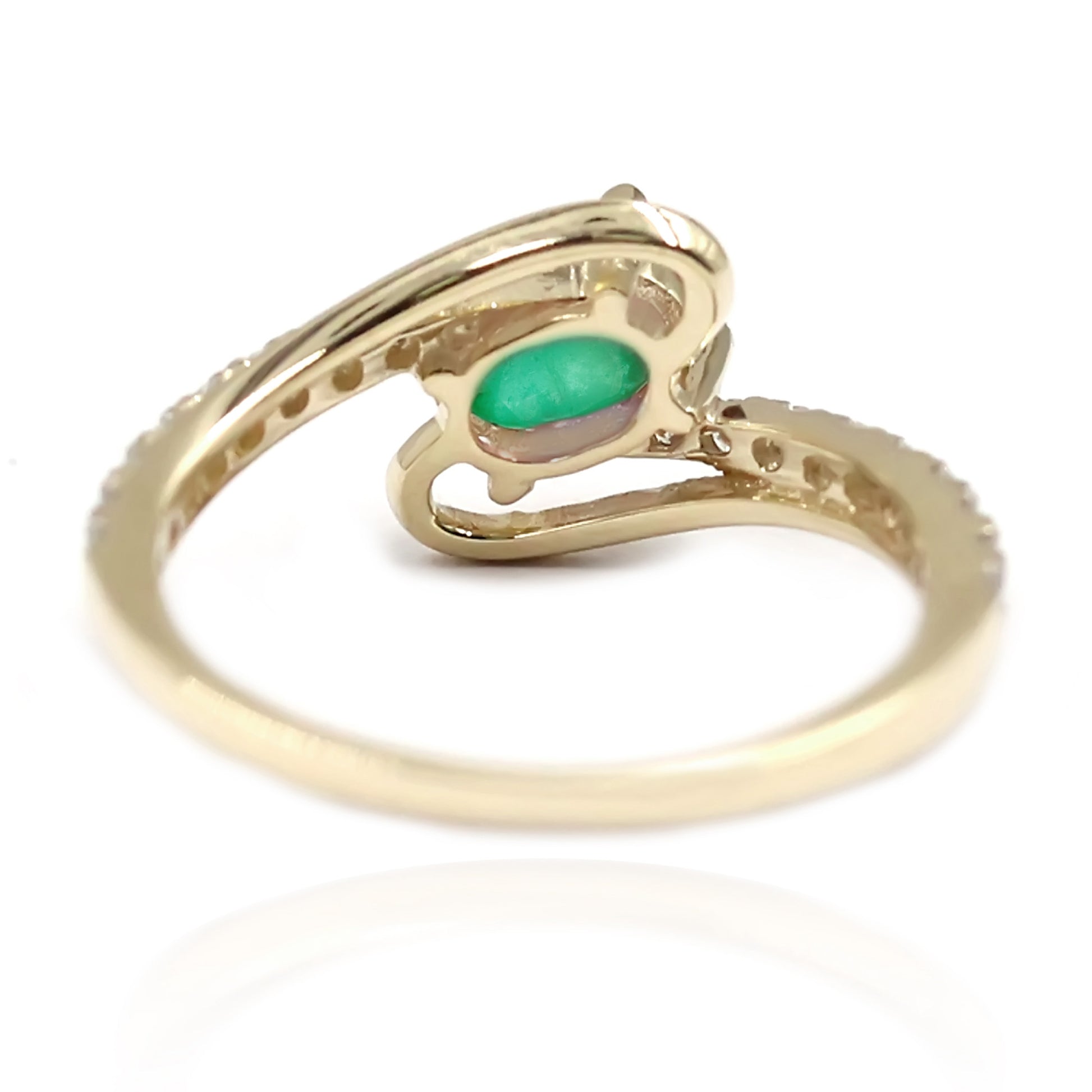 925 Sterling Silver Sakota Emerald, White Topaz Ring - Pinctore