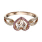 14kt Rose Gold Morganite, Rhodolite Garnet, Diamond Ring - Pinctore