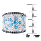 925 Sterling Silver Neon Apatite, Black Spinel, White Topaz Ring - Pinctore